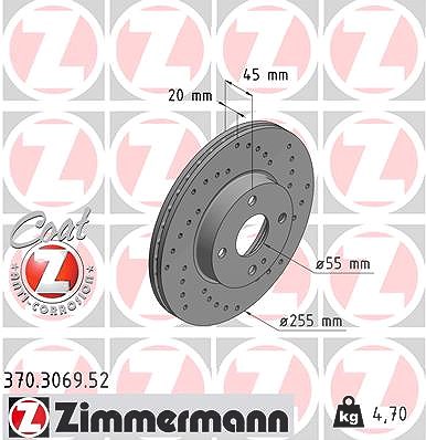 Zimmermann Bremsscheibe [Hersteller-Nr. 370.3069.52] für Mazda