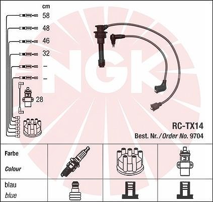 Ngk Zündleitungssatz [Hersteller-Nr. 9704] für Toyota