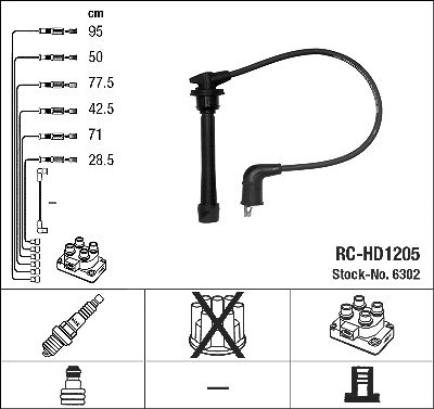 Ngk Zündleitungssatz [Hersteller-Nr. 6302] für Hyundai, Kia