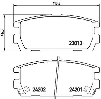 Brembo Bremsbeläge hinten (Satz) [Hersteller-Nr. P30021] für Hyundai