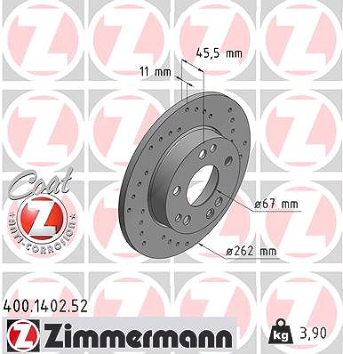 Zimmermann Bremsscheibe [Hersteller-Nr. 400.1402.52] für Mercedes-Benz