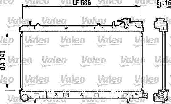Valeo Kühler, Motorkühlung [Hersteller-Nr. 732410] für Subaru
