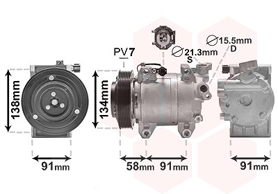 Van Wezel Kompressor, Klimaanlage [Hersteller-Nr. 1300K344] für Nissan