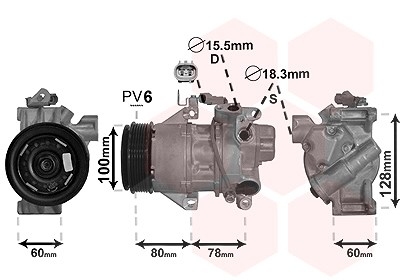 Van Wezel Kompressor, Klimaanlage [Hersteller-Nr. 5300K618] für Toyota