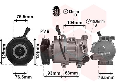 Van Wezel Kompressor, Klimaanlage [Hersteller-Nr. 8300K242] für Kia