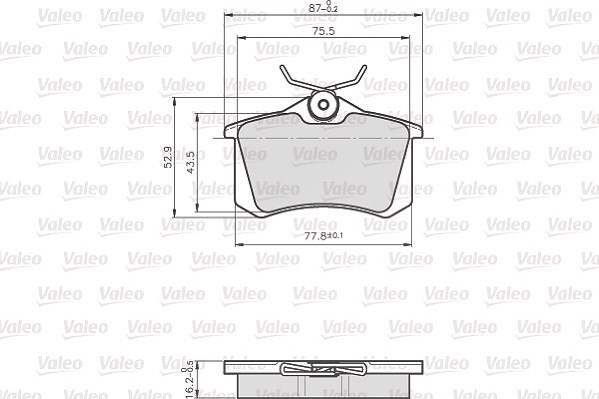 Valeo Bremsbelagsatz, Scheibenbremse [Hersteller-Nr. 872960] für Peugeot, Citroën