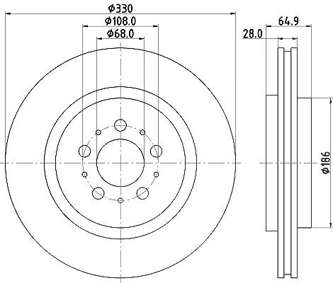 Hella Bremsscheibe [Hersteller-Nr. 8DD355115-601] für Volvo