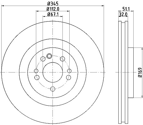 Hella Bremsscheibe [Hersteller-Nr. 8DD355129-741] für Mercedes-Benz
