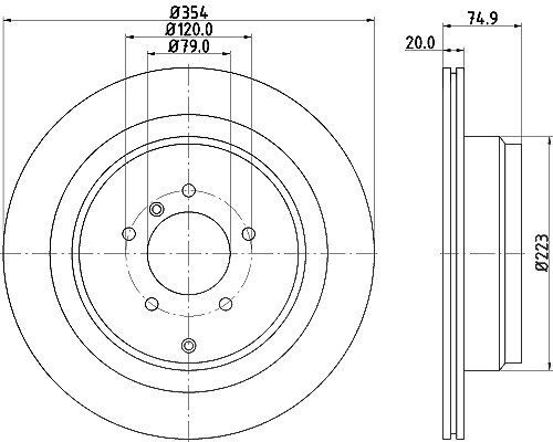 Hella Bremsscheibe [Hersteller-Nr. 8DD355115-291] für Land Rover