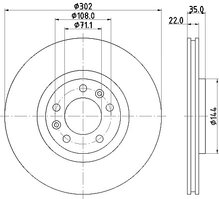 Hella Bremsscheibe [Hersteller-Nr. 8DD355116-231] für Citroën