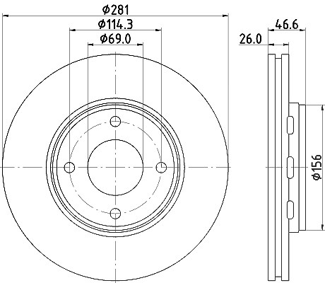 Hella Bremsscheibe [Hersteller-Nr. 8DD355116-531] für Mitsubishi, Smart