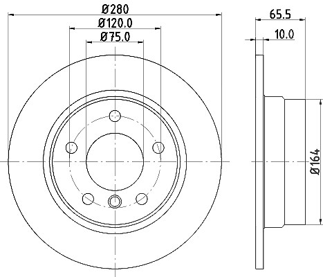 Hella Bremsscheibe Hinterachse Voll [Hersteller-Nr. 8DD355111-261] für BMW