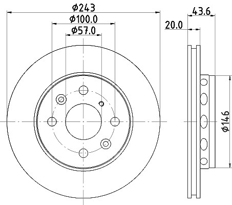 Hella Bremsscheibe [Hersteller-Nr. 8DD355105-011] für Kia