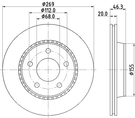 Hella Bremsscheibe [Hersteller-Nr. 8DD355101-351] für Audi