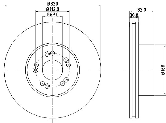 Hella 1x Bremsscheibe [Hersteller-Nr. 8DD355102-691] für Mercedes-Benz