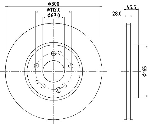 Hella Bremsscheibe [Hersteller-Nr. 8DD355102-851] für Mercedes-Benz