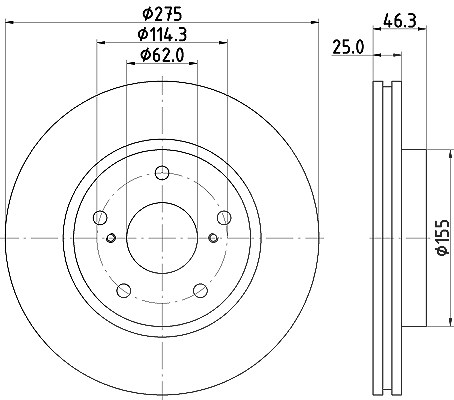 Hella Bremsscheibe [Hersteller-Nr. 8DD355117-361] für Lexus, Toyota