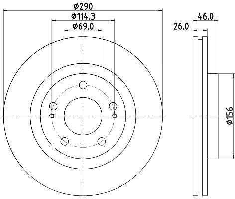 Hella Bremsscheibe [Hersteller-Nr. 8DD355118-791] für Mitsubishi
