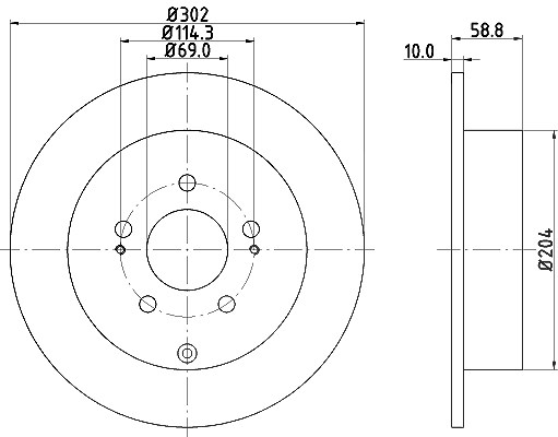 Hella Bremsscheibe [Hersteller-Nr. 8DD355118-801] für Mitsubishi