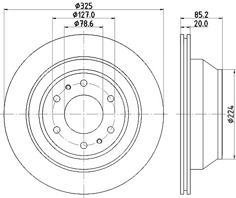 Hella Bremsscheibe [Hersteller-Nr. 8DD355122-311] für Isuzu, Chevrolet, Saab