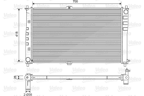 Valeo Kühler, Motorkühlung [Hersteller-Nr. 701602] für Kia