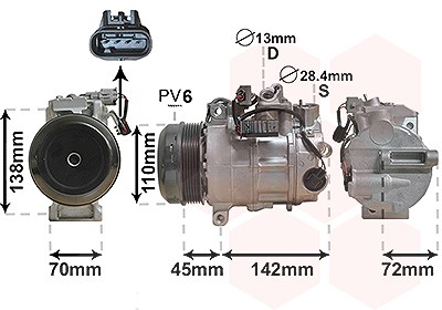 Van Wezel Kompressor, Klimaanlage [Hersteller-Nr. 3000K683] für Mercedes-Benz