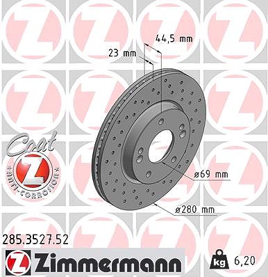 Zimmermann Bremsscheibe [Hersteller-Nr. 285.3527.52] für Kia, Hyundai