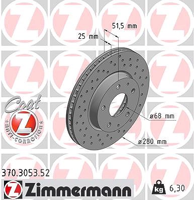 Zimmermann Bremsscheibe [Hersteller-Nr. 370.3053.52] für Mazda