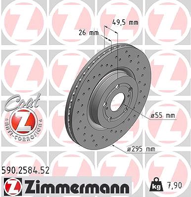 Zimmermann Bremsscheibe [Hersteller-Nr. 590.2584.52] für Toyota