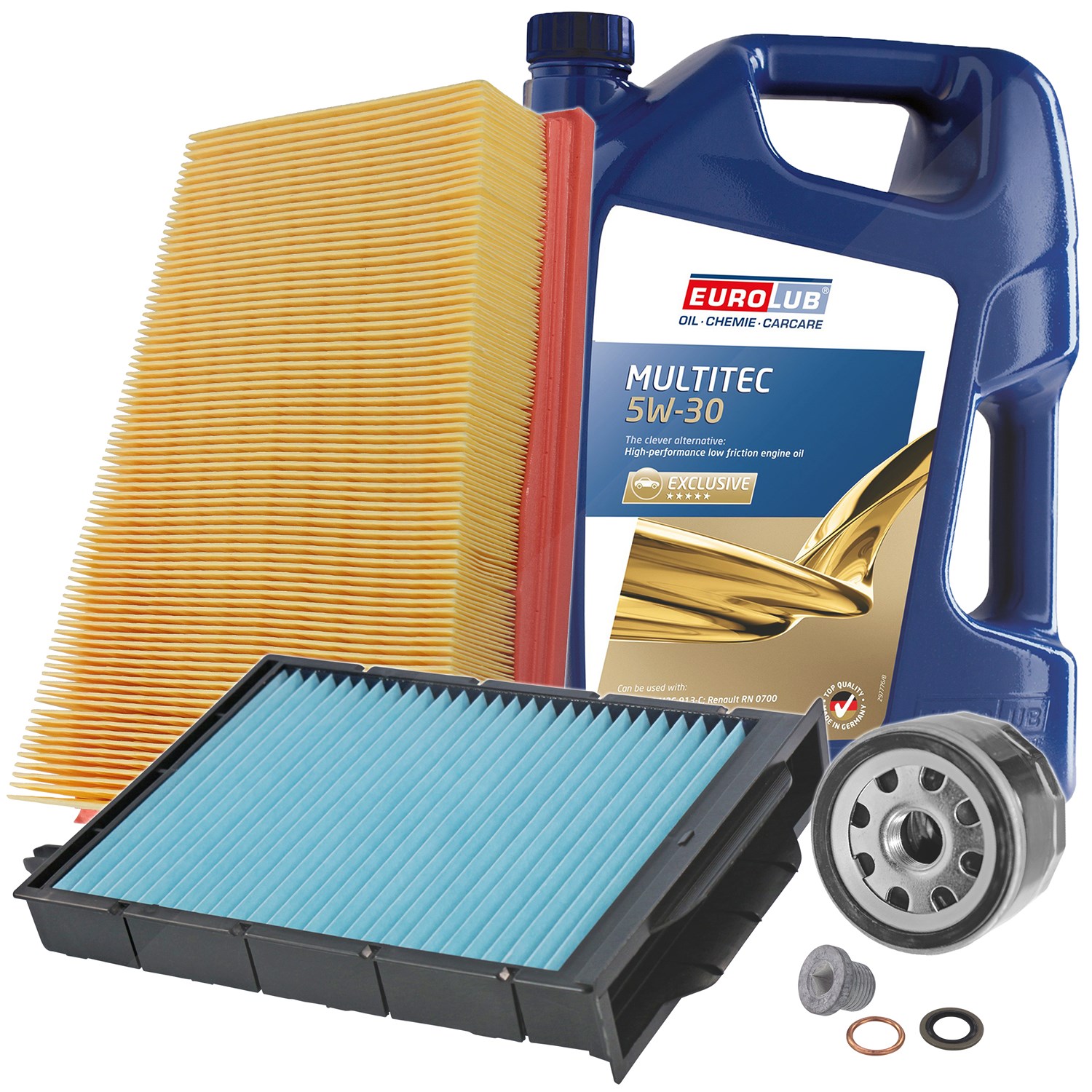 Bestprice Inspektionspaket Filtersatz SET A + 5l ÖL [Hersteller-Nr. 10493742] für Renault
