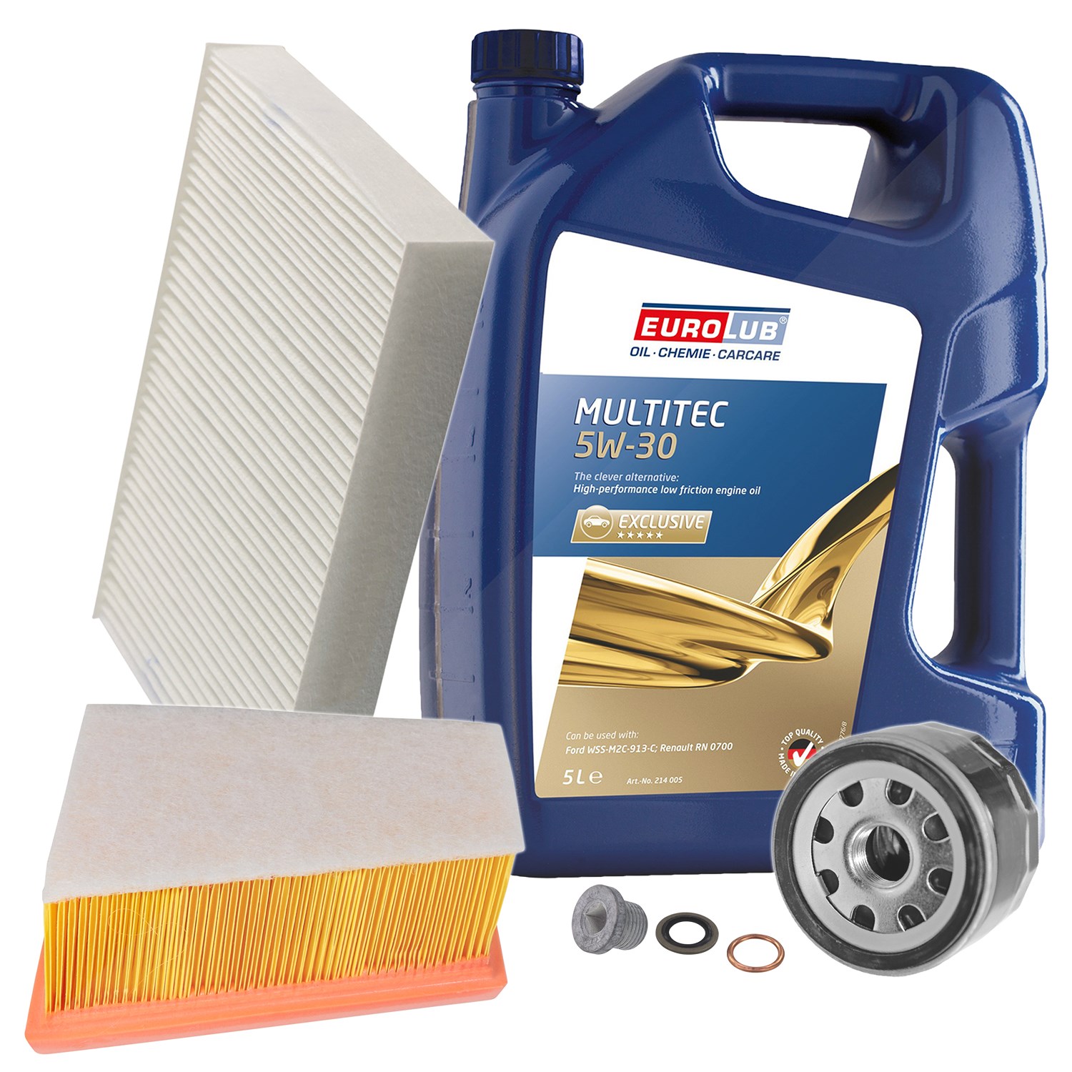 Bestprice Inspektionspaket Filtersatz SET A + 5l ÖL [Hersteller-Nr. 10493745] für Nissan, Renault