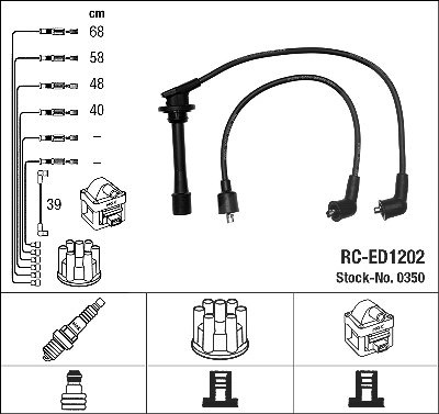 Ngk Zündleitungssatz [Hersteller-Nr. 0350] für Daihatsu