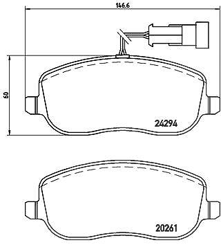 Brembo Bremsbelagsatz, Scheibenbremse [Hersteller-Nr. P23100] für Fiat