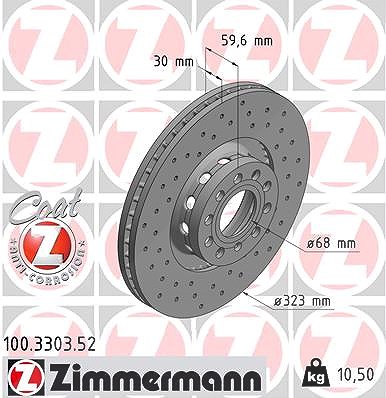 Zimmermann Bremsscheibe [Hersteller-Nr. 100.3303.52] für VW, Audi