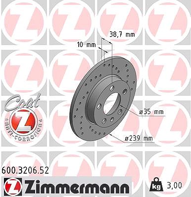 Zimmermann Bremsscheibe [Hersteller-Nr. 600.3206.52] für VW