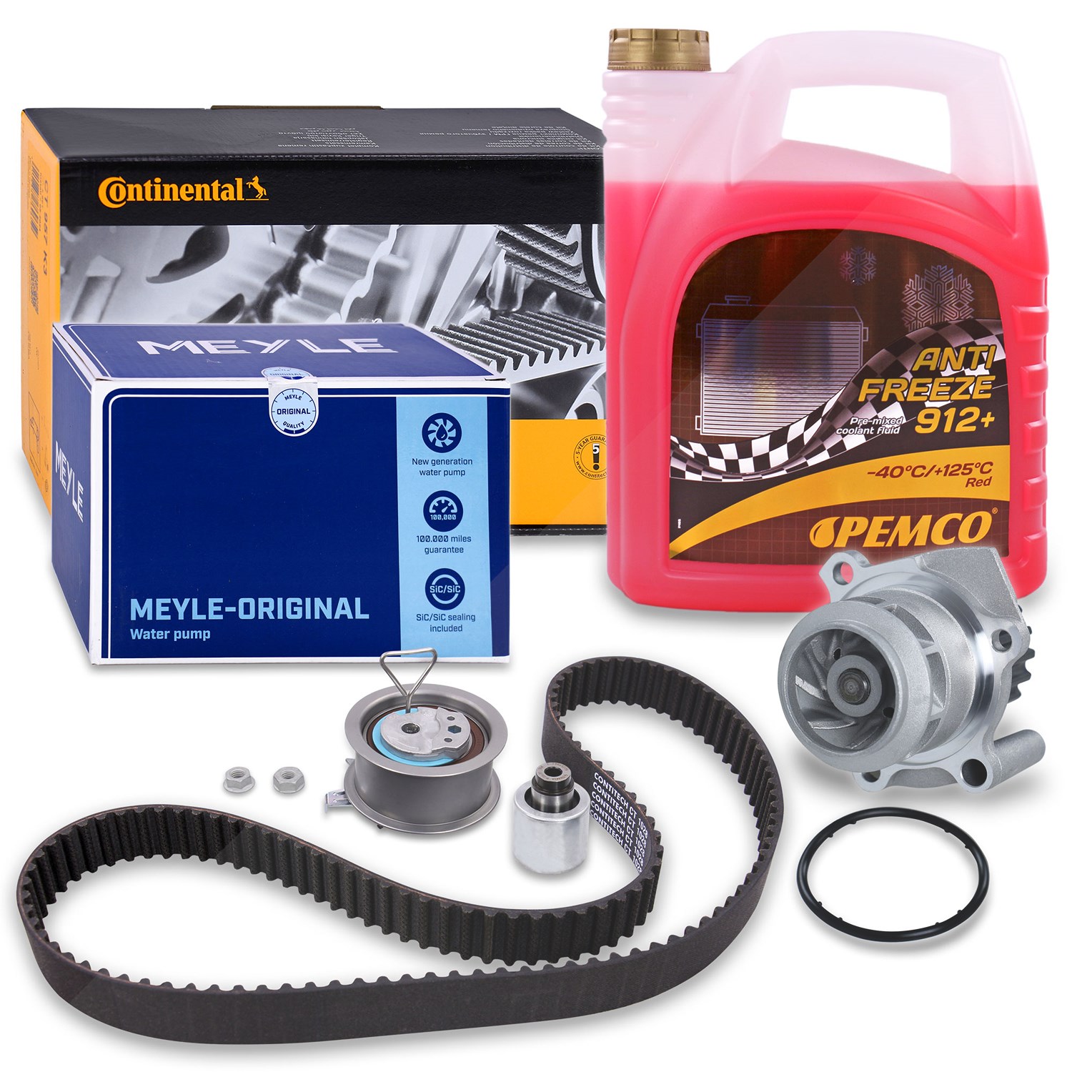Continental Ctam Zahnriemensatz + Wasserpumpe + Kühlerfrostschutz [Hersteller-Nr. 40207536] für Audi, Ford, VW, Skoda, Seat