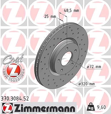 Zimmermann Bremsscheibe [Hersteller-Nr. 370.3084.52] für Mazda