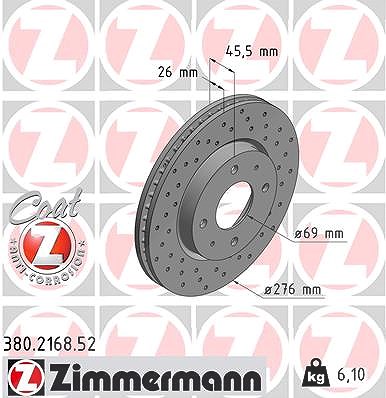 Zimmermann Bremsscheibe [Hersteller-Nr. 380.2168.52] für Mitsubishi