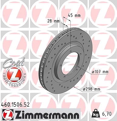 Zimmermann Bremsscheibe [Hersteller-Nr. 460.1506.52] für Porsche