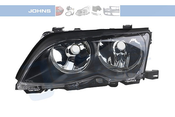 Johns Scheinwerfer H7/H7 mit Stellmotor für LWR schwarz [Hersteller-Nr. 200809-2] für BMW