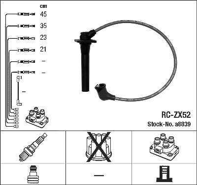 Ngk Zündleitungssatz [Hersteller-Nr. 8839] für Mazda