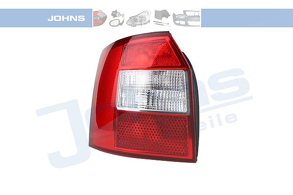 Johns Heckleuchte rot/weiß ohne Lampenträger [Hersteller-Nr. 131087-5] für Audi
