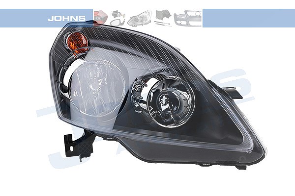 Johns Scheinwerfer H7/H1 mit Stellmotor für LWR schwarz [Hersteller-Nr. 557210] für Opel