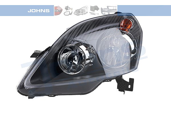 Johns Scheinwerfer H7/H1 mit Stellmotor für LWR schwarz [Hersteller-Nr. 557209] für Opel