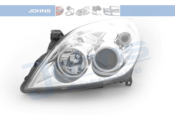 Johns Scheinwerfer H7/H1 ohne Stellmotor chrom [Hersteller-Nr. 551609-4] für Opel