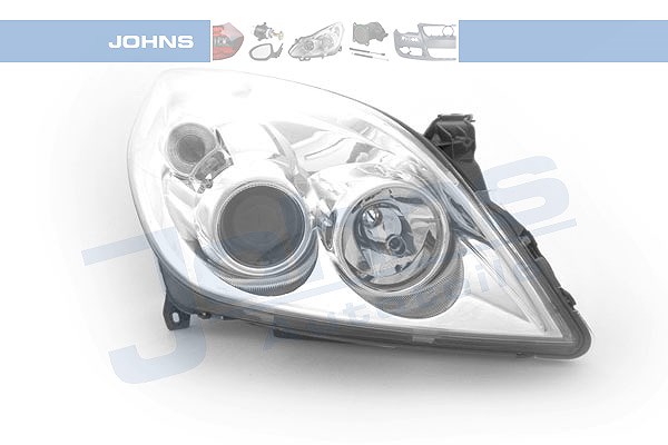 Johns Scheinwerfer H7/H1 ohne Stellmotor chrom [Hersteller-Nr. 551610-4] für Opel