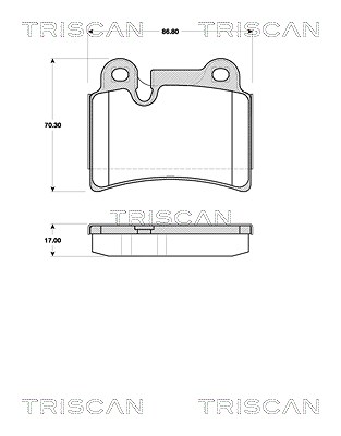 Triscan Bremsbeläge hinten (Satz) [Hersteller-Nr. 811029067] für VW