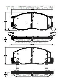 Triscan Bremsbelagsatz, Scheibenbremse [Hersteller-Nr. 811013066] für Toyota