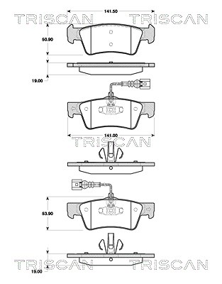 Triscan Bremsbelagsatz, Scheibenbremse [Hersteller-Nr. 811029060] für VW