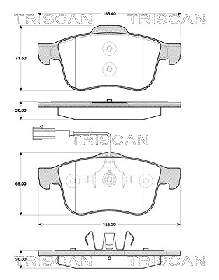 Triscan Bremsbelagsatz, Scheibenbremse [Hersteller-Nr. 811012017] für Alfa Romeo